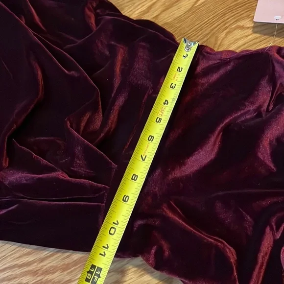 BHLDN Edison Red Velvet Dress Size 0 NWT